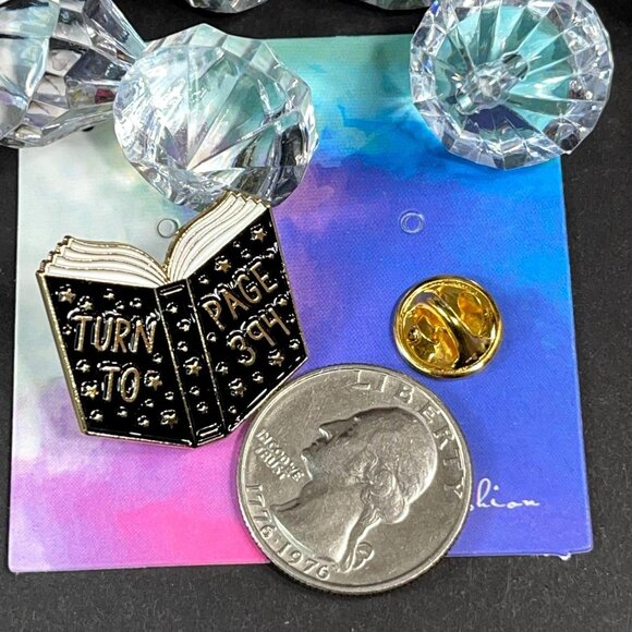 Spell Book Lapel Pin Page 394 Witch Brooch Badge Enamel Pin Accessories Jewelry - Picture 2 of 6